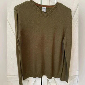Old Navy Forest Green Sweater Womens Medium Lamb’s Wool Blend V-Neck